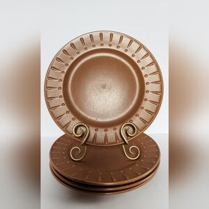 Set of (4) Brown Royal Norfolk 10.75” Dinner Plates Farmhouse